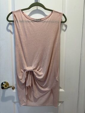 All Saints Blush Pink Ruched Front Sleeveless Top Longline size S